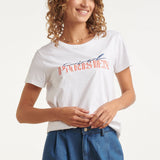 T-Shirt Gráfica com Estampado 'Ciel Parisien' | White - Multicolor