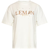 T-Shirt Gráfica 'Lemon Glow' com Bordado | White - Yellow