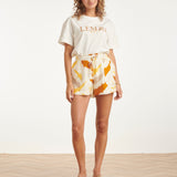 T-Shirt Gráfica 'Lemon Glow' com Bordado | White - Yellow