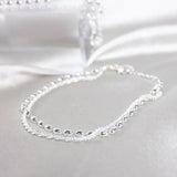 Conjunto Elegante de Pulseiras em Prata com Pedras de Zircónia
