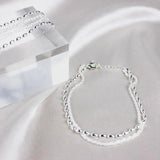 Conjunto Elegante de Pulseiras em Prata com Pedras de Zircónia