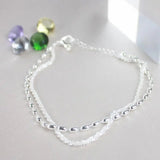 Conjunto Elegante de Pulseiras em Prata com Pedras de Zircónia