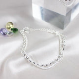 Conjunto Elegante de Pulseiras em Prata com Pedras de Zircónia