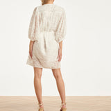 Jurk Met Abstracte Structuurstof | White