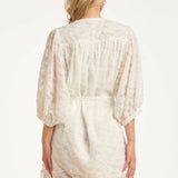 Jurk Met Abstracte Structuurstof | White