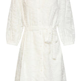 Jurk Met Abstracte Structuurstof | White