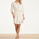 Jurk Met Abstracte Structuurstof | White