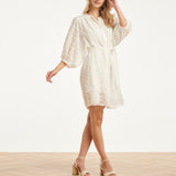 Jurk Met Abstracte Structuurstof | White
