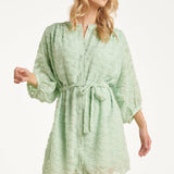 Jurk Met Abstracte Structuurstof | Soft Green