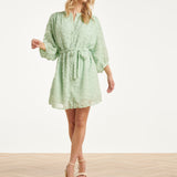 Jurk Met Abstracte Structuurstof | Soft Green