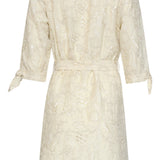 Jurk Met Pailletten En Borduurdetails | Off White - Silver