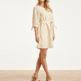 Jurk Met Pailletten En Borduurdetails | Off White - Silver