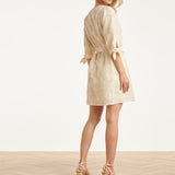 Jurk Met Pailletten En Borduurdetails | Off White - Silver