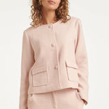 Blazer Clássico Estilo Tweed | Baby Pink