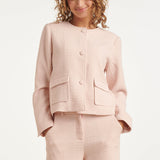 Blazer Clássico Estilo Tweed | Baby Pink