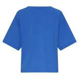Kobaltblauwe Travel Top Met Korte Mouwen En Ronde Hals | Cobalt