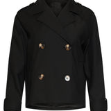 Trench Coat Curto Cruzado | Black