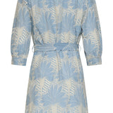 Lichtblauwe Jurk Met Witte Broderie Print | Light Blue - Off White