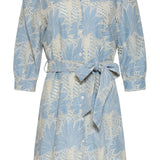 Lichtblauwe Jurk Met Witte Broderie Print | Light Blue - Off White