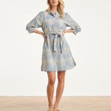 Lichtblauwe Jurk Met Witte Broderie Print | Light Blue - Off White