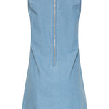 Lichtblauwe Mouwloze Denim Look Jurk | Denim