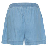 Lichtblauwe Tencel Shorts met Elastische Taille | Denim