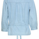 Top Azul Claro com Cruzado e Cordão na Cintura | Denim