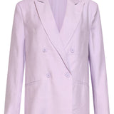 Linnen-Look Blazer Met Dubbele Knoopsluiting | Lilac
