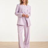 Linnen-Look Blazer Met Dubbele Knoopsluiting | Lilac