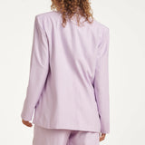 Linnen-Look Blazer Met Dubbele Knoopsluiting | Lilac