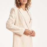 Blazer com Aspeto de Linho e Abotoamento Duplo | Sand