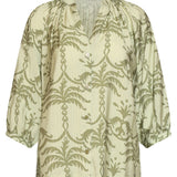Luchtige Blouse Met Groene Palmprint | Light Army - Army