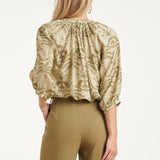 Luchtige Blouse Met Groene Palmprint | Light Army - Army