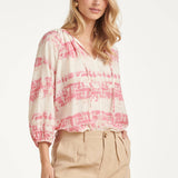 Blusa Leve com Estampado Tie-Dye Rosa | Old Pink - Sand