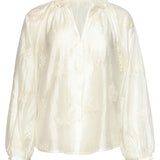 Blusa Boho Leve com Estampado Bordado | Off White