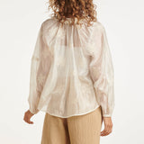Blusa Boho Leve com Estampado Bordado | Off White