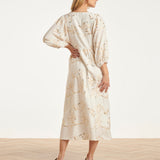 Maxi Jurk Met Gouden Borduursels En Pailletten | Off White - Gold