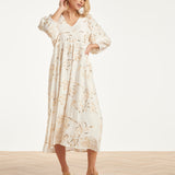 Maxi Jurk Met Gouden Borduursels En Pailletten | Off White - Gold