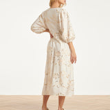 Maxi Jurk Met Gouden Borduursels En Pailletten | Off White - Gold