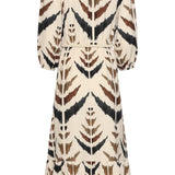 Vestido Maxi de Cruzado com Estampado Azteca Gráfico | Sand - Multicolor