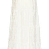 Maxi Rok Met Abstracte Structuur En Elastische Taille | White