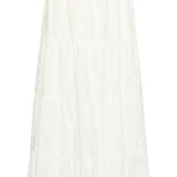 Maxi Rok Met Abstracte Structuur En Elastische Taille | White