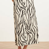 Saia Midi com Estampado Zebra Off-White/Preto | Off White - Black