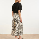 Saia Midi com Estampado Zebra Off-White/Preto | Off White - Black