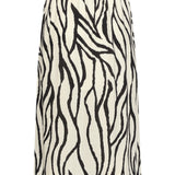 Saia Midi com Estampado Zebra Off-White/Preto | Off White - Black