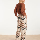 Mousseline Top met V-hals | Brown