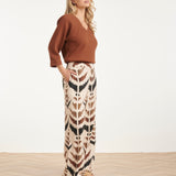 Mousseline Top met V-hals | Brown