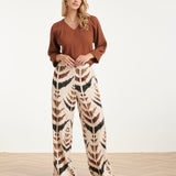Mousseline Top met V-hals | Brown