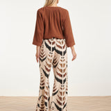 Mousseline Top met V-hals | Brown