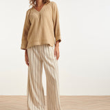 Top de Musselina com Decote V | Dark Sand